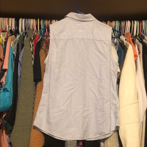 Tommy Hilfiger Light Blue Striped Button Down Shirt - Picture 4 of 4